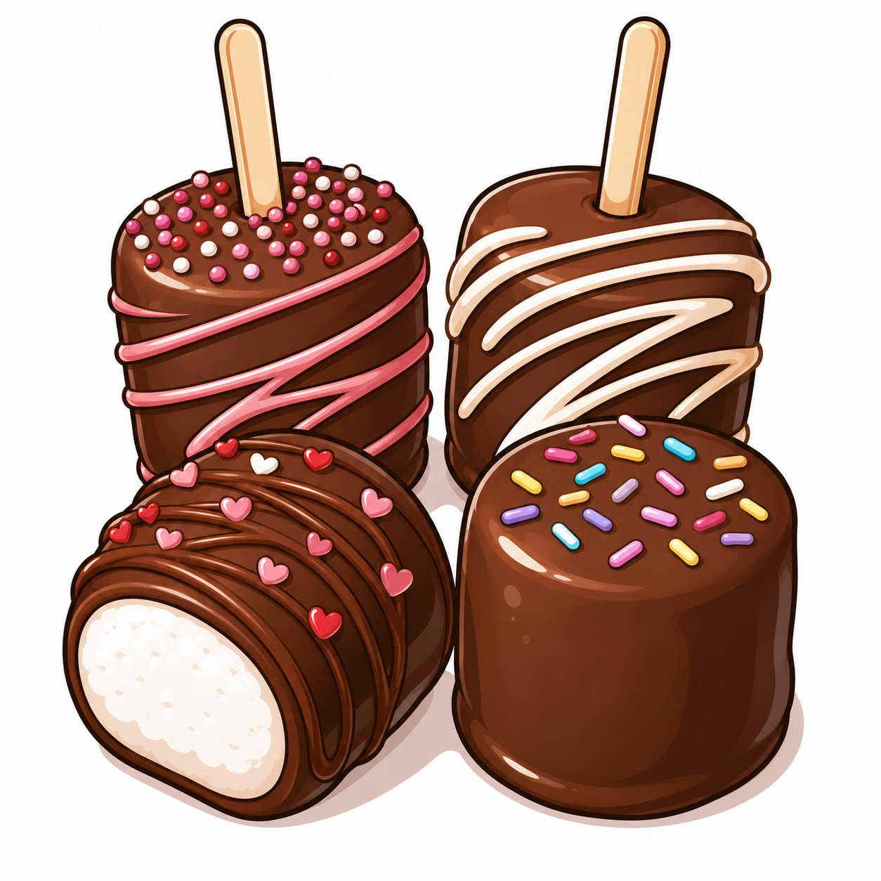 Chocolate covered marshmallows