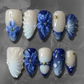 Blue flower nails